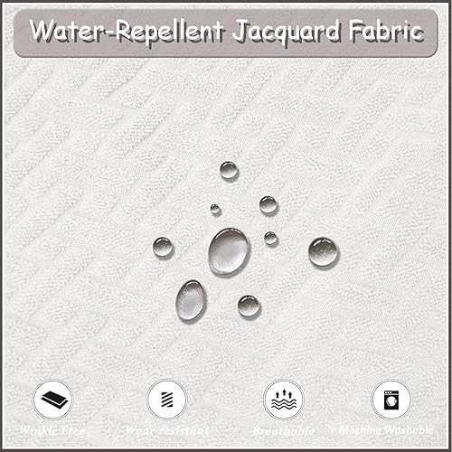 Miniatura 3 de Fundas elásticas impermeables para silla de bar de jacquard, extraíble y lavable, para silla de comedor giratoria corta, taburete trasero (blanco 1,