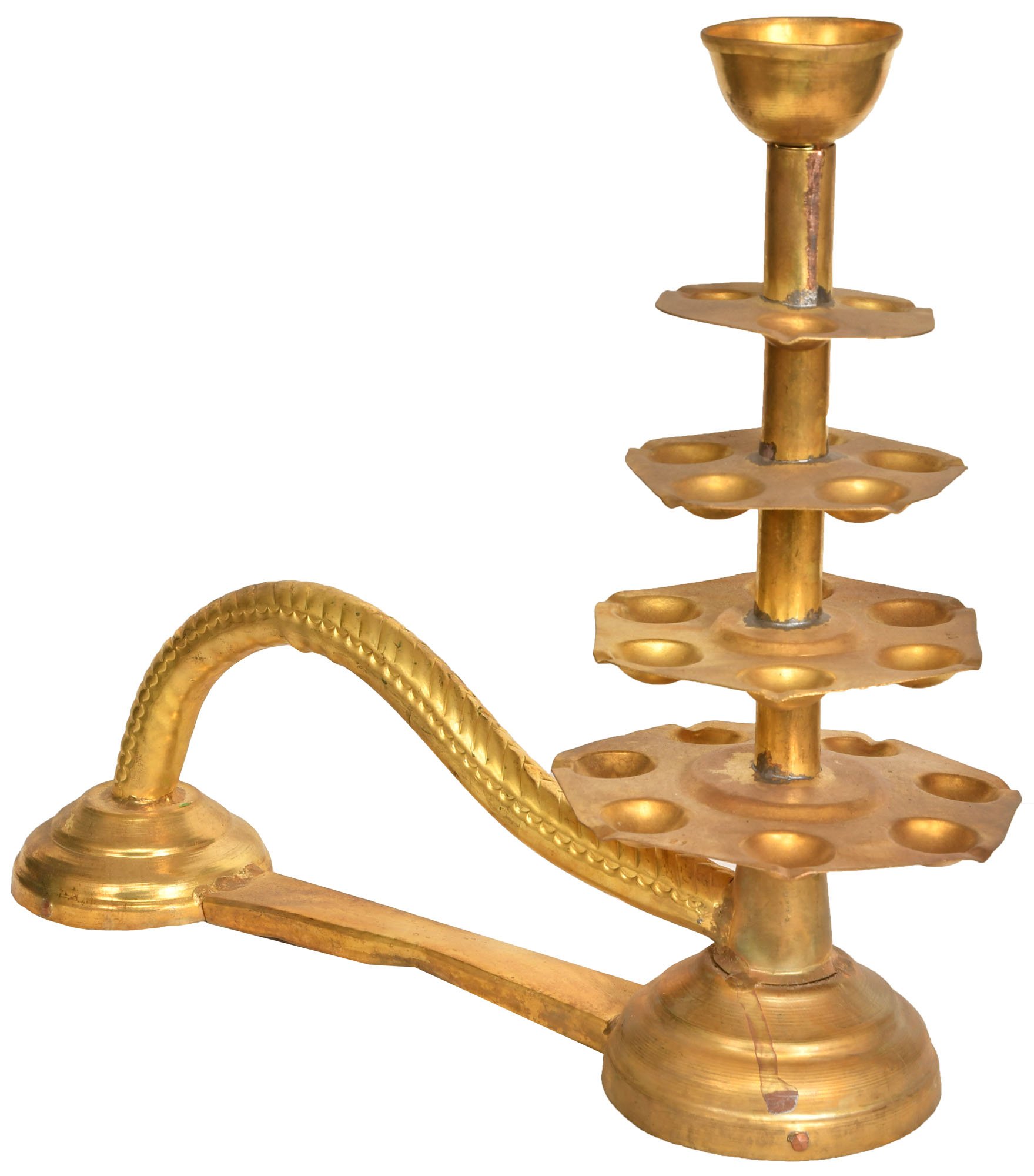 Lampe Aarti Exotic India en laiton : objet rituel pour méditation et prière