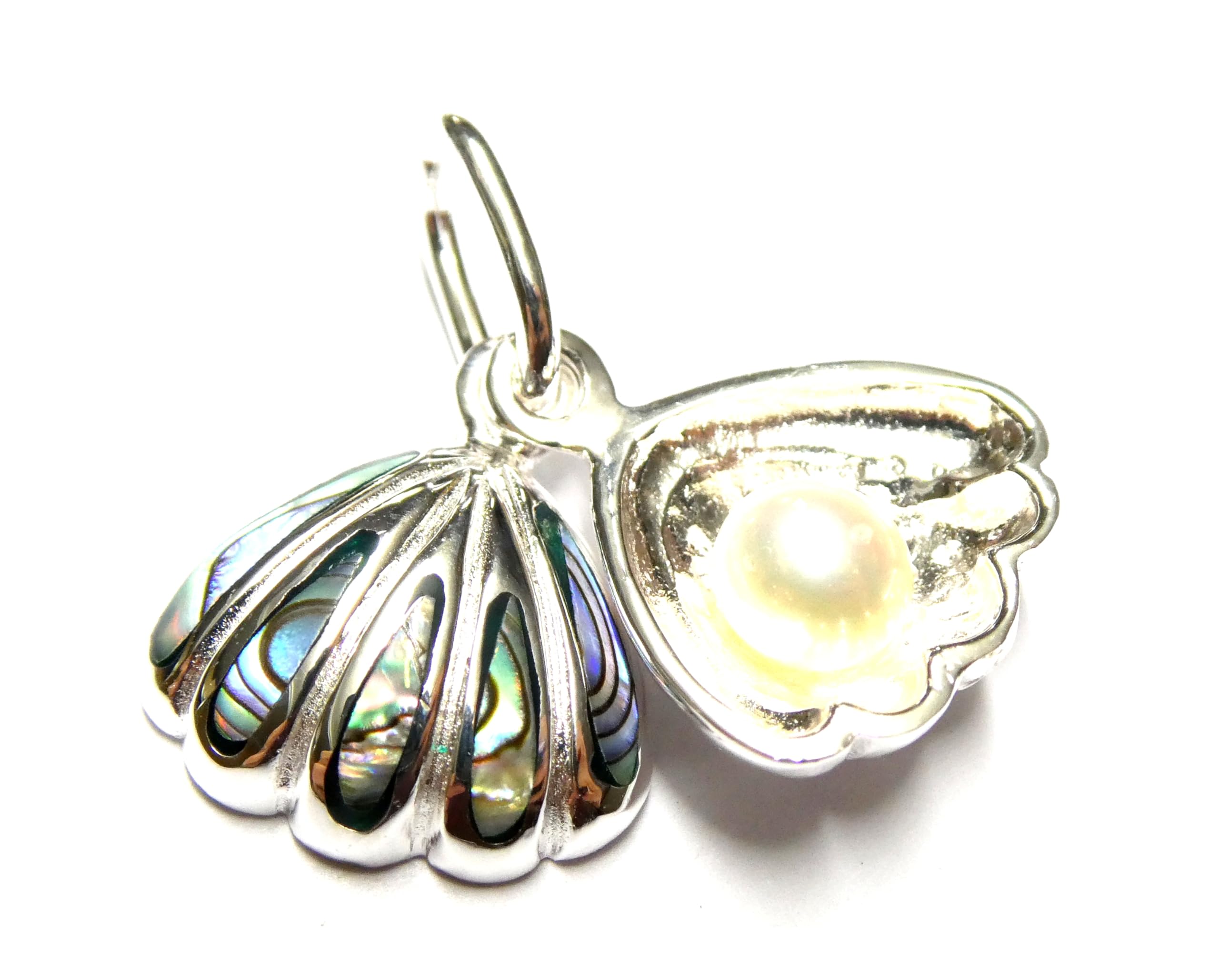 Regalo Per Subacquei E Attivisti Ciondolo Stella Marina In Argento Sterling Con Conchiglia Abalone – Diametro 2cm, Regalo Per Subacquei O Amanti Del Mare Ciondolo A Forma Di Stella