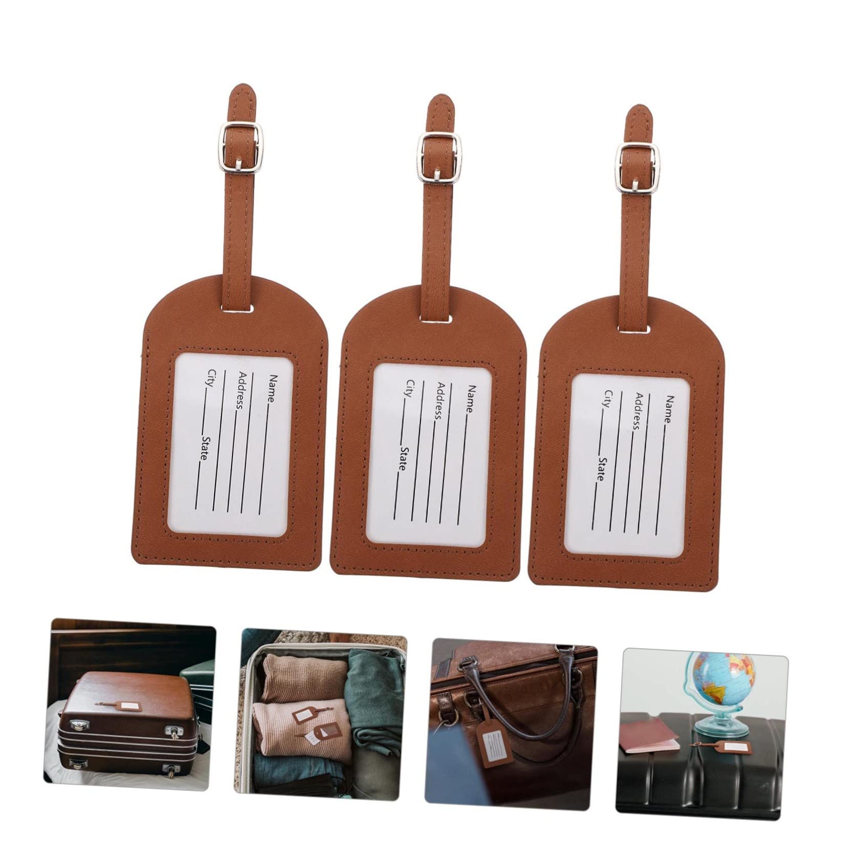 21 Piezas Etiqueta del equipaje kit para hacer bolsas lindas etiquetas de equipaje para maletas maletin escolar estojos escolares etiqueta de viaje etiquetas maletas viaje PU