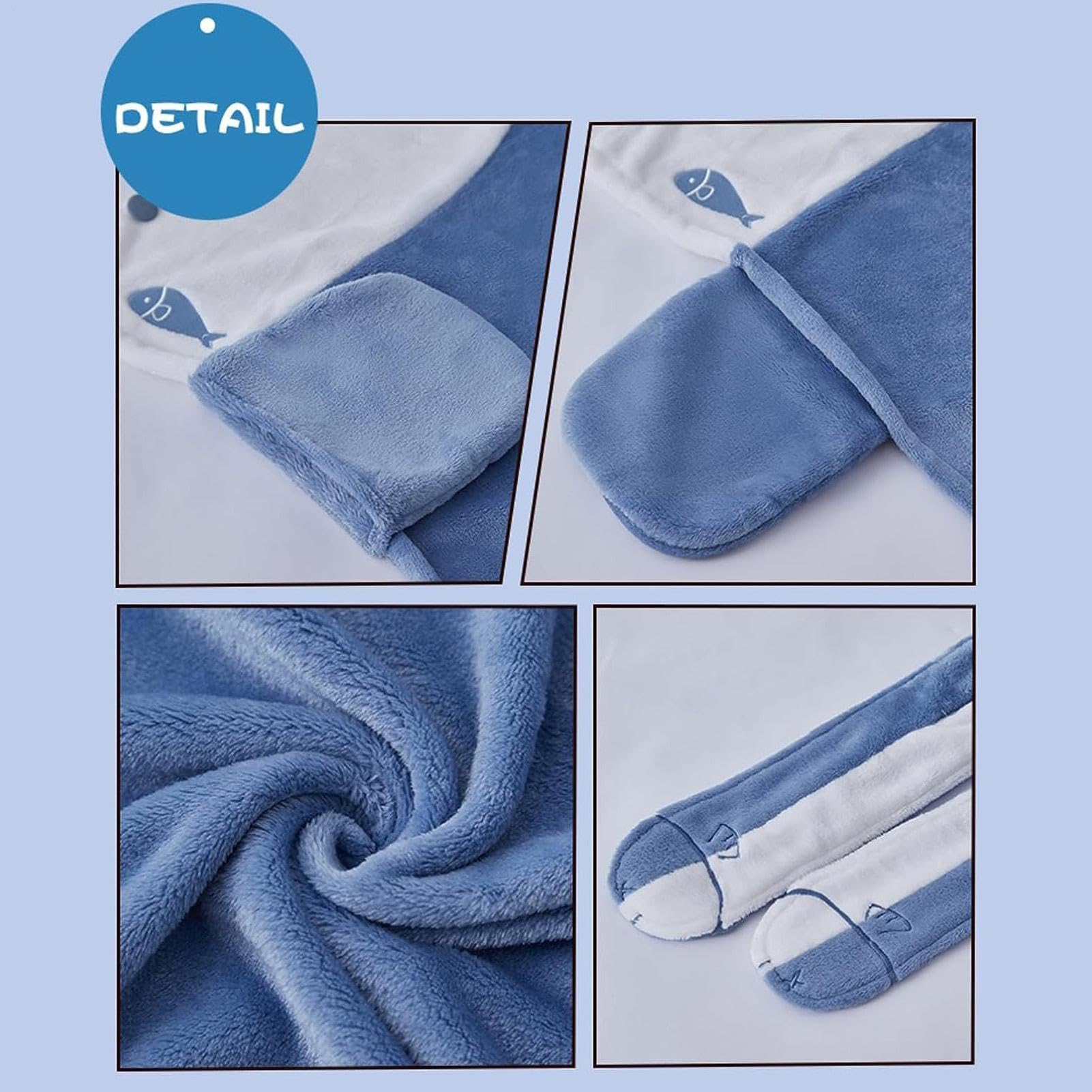 Coperta per costume da squalo – 150 cm Mantello portatile | coperta personale, morbido peluche avvolgente | per feste cosplay, divertenti per la casa, bambini e adulti, regalo