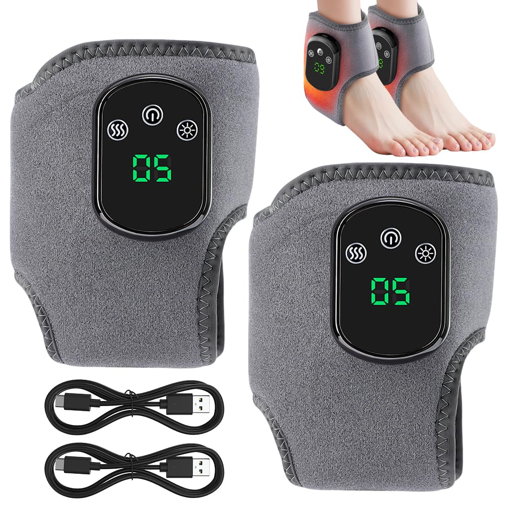3-In-1-Fußmassagegerät, 2 Stück Fussmassagegerät Elektrisch Testsieger, mit 5 Wärmestufen und 3 Vibrationsmodi, 1800mAh Akku, Schnurlos Tragbar Foot Massager für Knöchel, Ferse, Sohle, FußgewöLbe