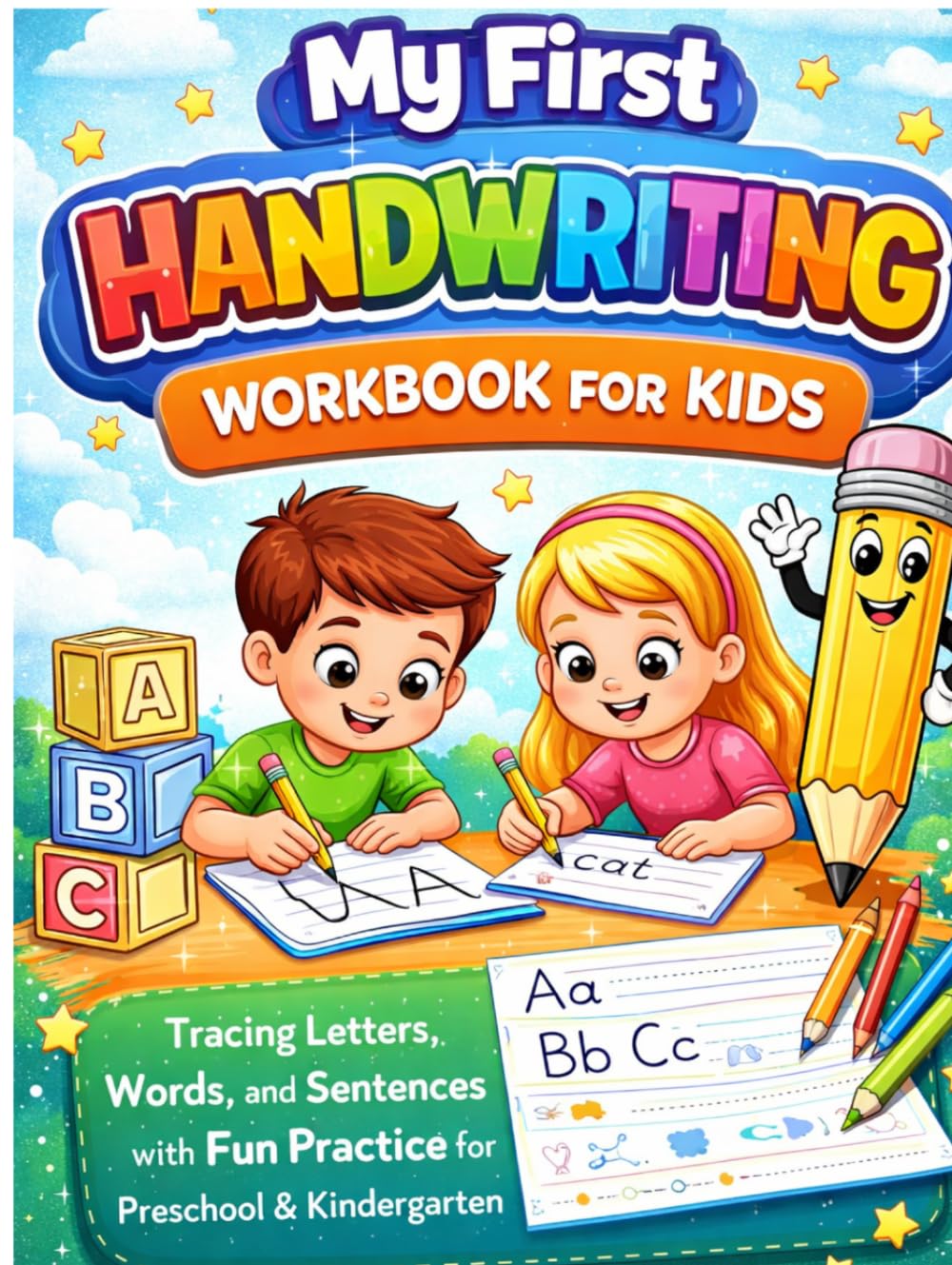 My First Handwriting Workbook for Kids: Tracing Letters, Words, and Sentences with Fun Practice for Preschool & Kindergarten
