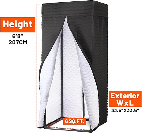 Miniatura 5 de Cabina vocal portátil para estudio en casa, cabina de grabación sin eco con mantas acústicas premium para sonido de grado de estudio