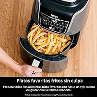Vista 4 de Freidora de aire Ninja AF161 Max XL que cocina, cruje, asa, hornea, recalent, deshidrata, con capacidad de 5.2 litros y acabado de alto brillo, gris