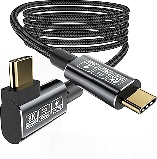 HOTUTUKI Cavo per Thunderbolt 4, Compatibile con Thunderbolt 3/USB4, Velocità di Trasferimento 40Gbps, 8K@60Hz (Due Displa...