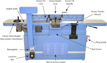 16 Parallelogram Jointer w/4 Sided Helical Cutterhead - 5HP 3Ph
