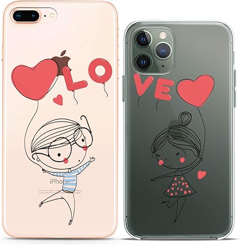 Miniatura 10 de Cavka Fundas a juego para parejas compatibles con iPhone 14, 13 Pro Max 12, Mini 11 Xs 6s 8 Plus 7 Xr 10 SE 5 Bad Good Relationship Best Friend