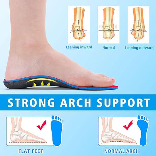 Miniatura 3 de Plantillas ortopédicas para pies planos con soporte de arco, para aliviar el pie plano, fascitis plantar, dolor de talón, sobrepronación, fascitis