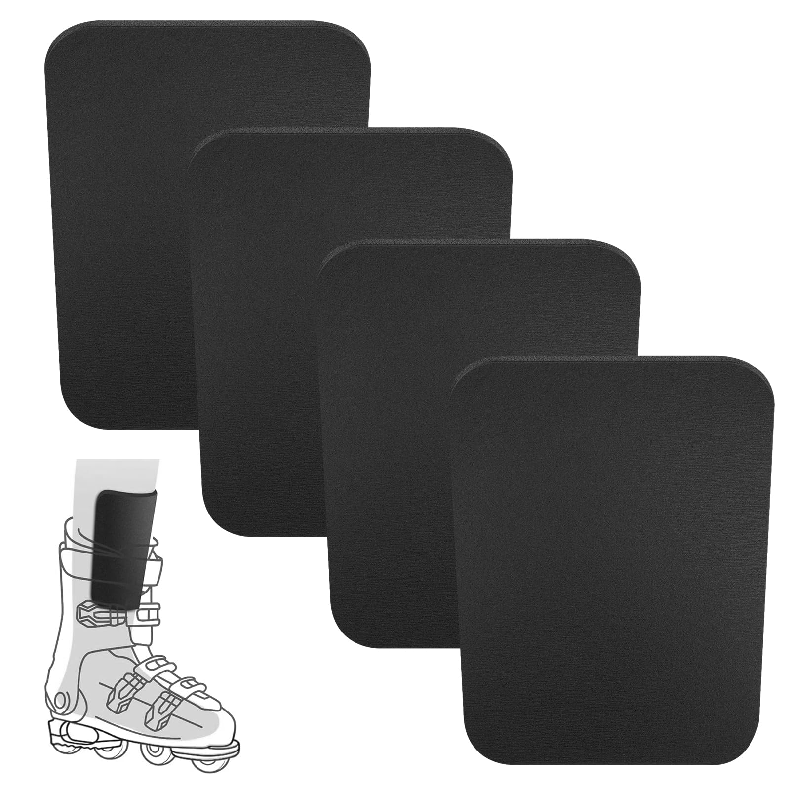 Lot de 4 protège-tibias snowboard en mousse épaisse pour chaussures de ski et snowboard