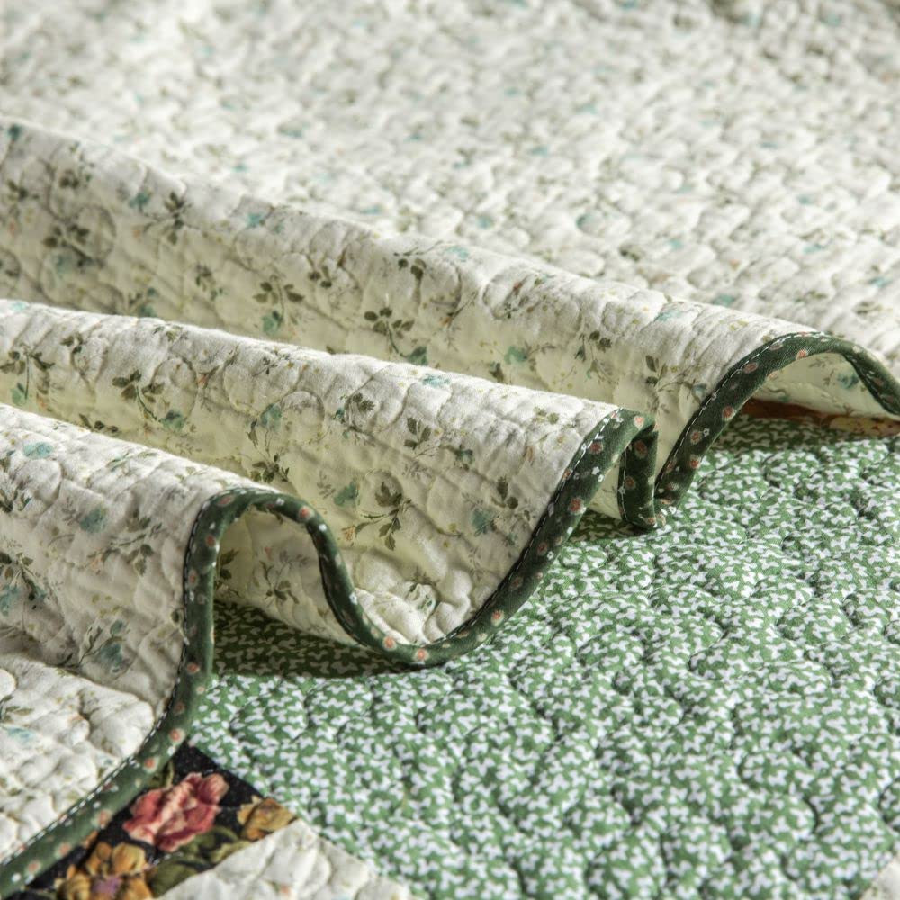 Patchwork Bedspread Quilt Set Oversized King (Touch Floor Size