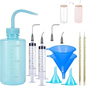 pudinbs Snow Globe Tumbler Supplies Kit - 13-Piece Complete DIY Supplies for Bubble-Free, Sparkling Glitter Snow Globes | Craft Set for Beginners & Makers