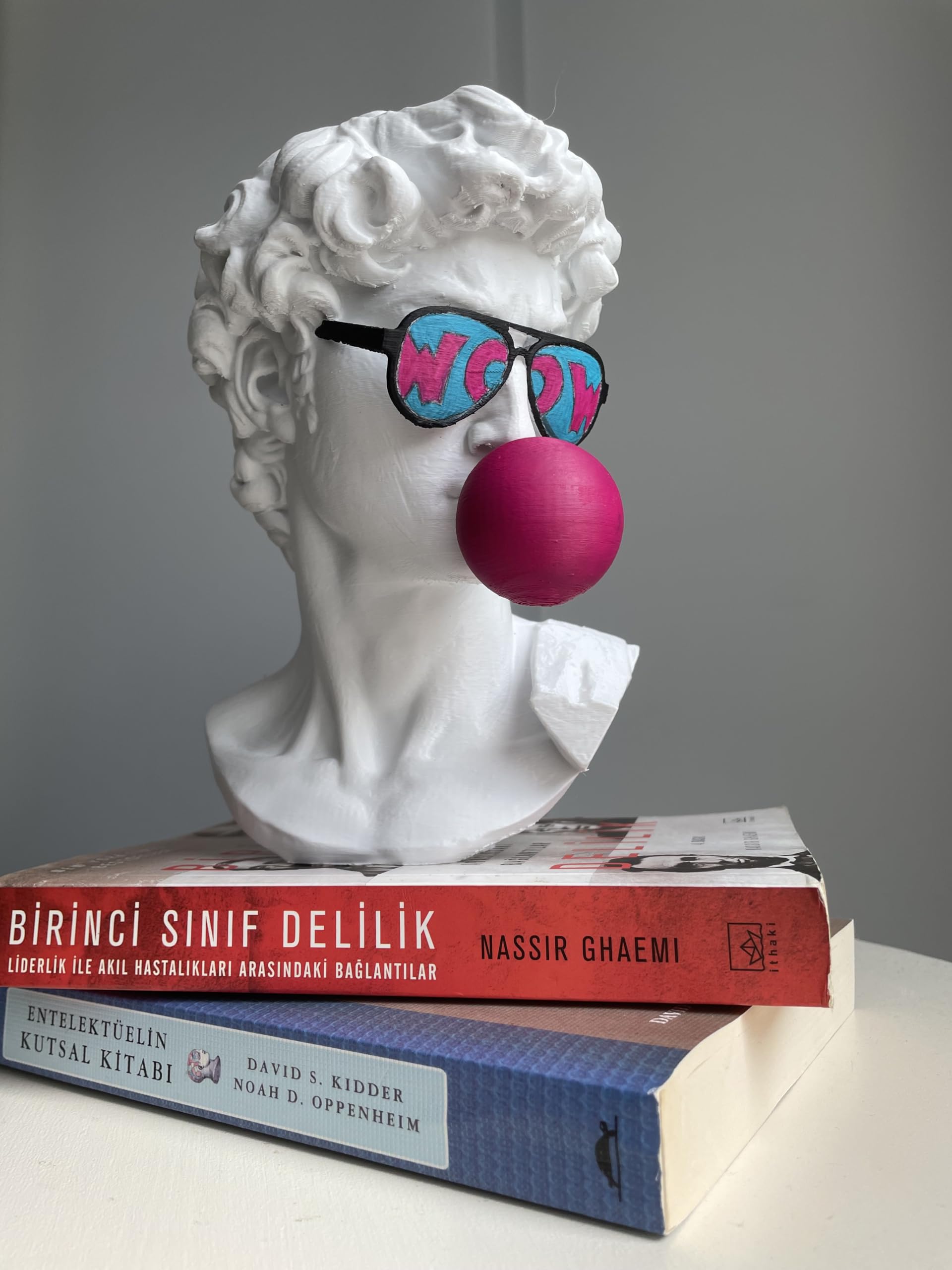 Generic David Bust Woow Pop Art Michellangelo's David Sculpture 25 cm pintado a mano