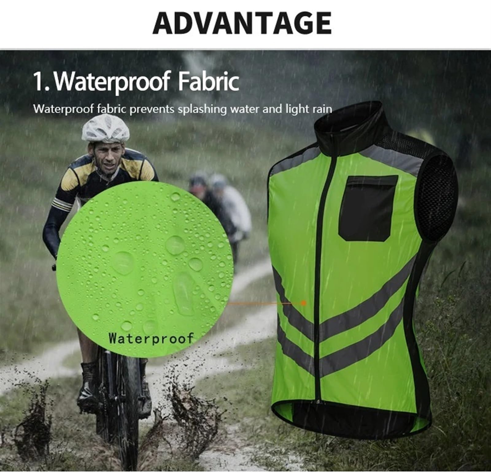 Chaleco Ciclismo Chalecos de seguridad reflectantes for ciclismo, chaleco deportivo sin mangas for hombre, ropa for carretera(04,EU XL (ASIA 2XL))