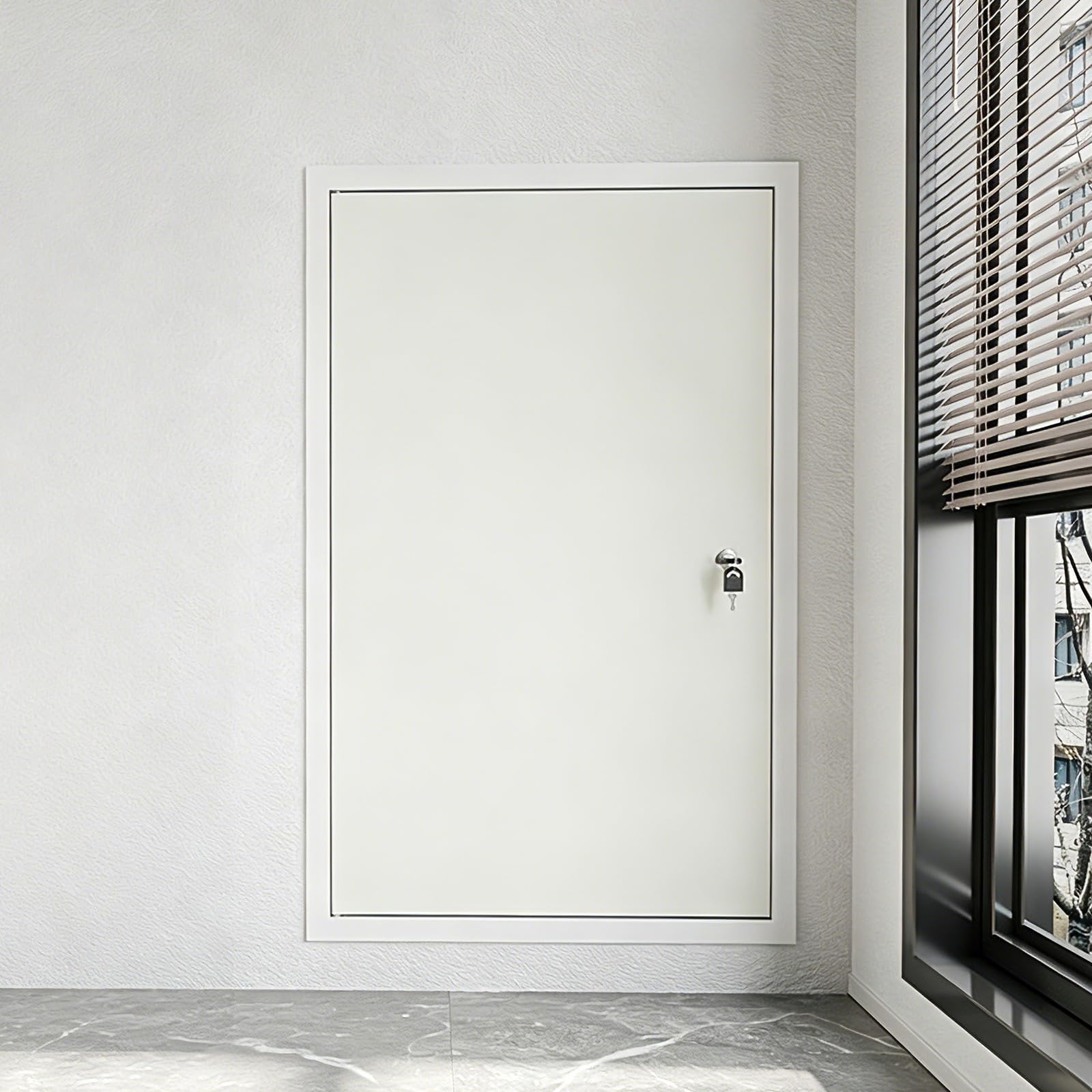 Trappe de révision verrouillable pour tuyauterie de salle de bain beige 120x60cm