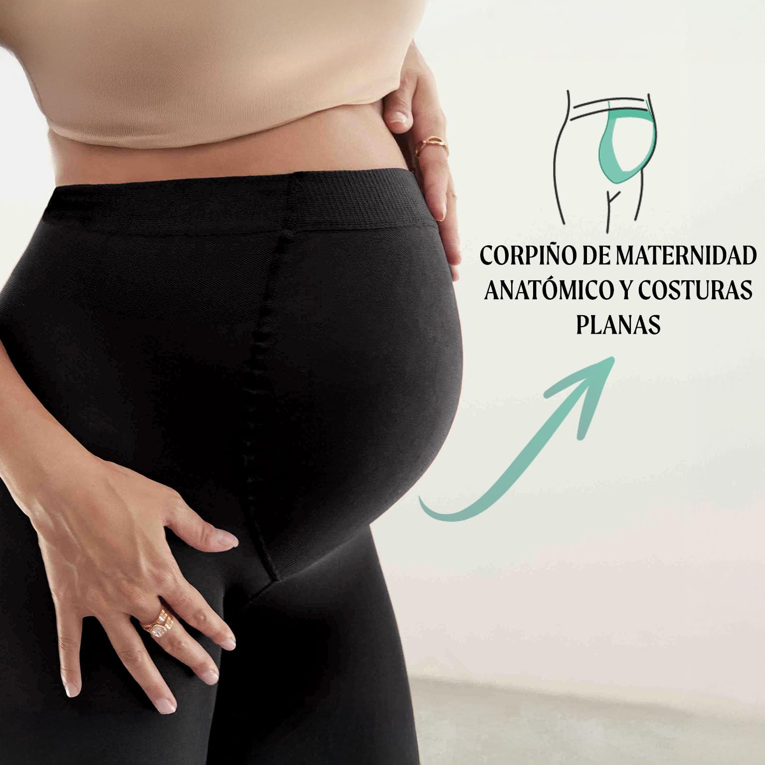 CALZITALY Medias Premaman, Pantys Premamá Tupidos, Leotardos Lana Cashmere, Pantis Premamá 150 DEN | Made in Italy |