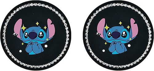 2 posavasos brillantes para automóvil, 2.75 pulgadas, bonitos posavasos universales de silicona antideslizantes para tazas, divertidos accesorios