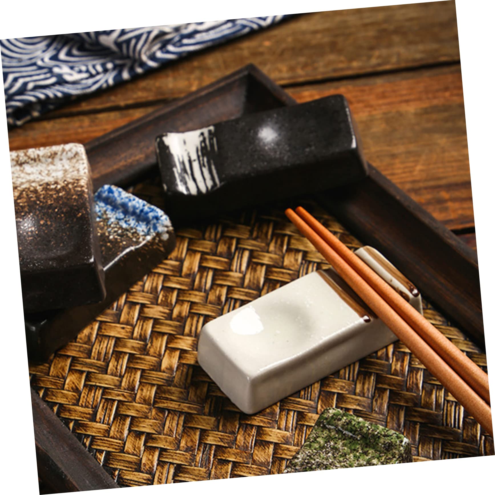 4Piezas Soportes para Palillos de Cerámica Japonés Descansapalos Decorativos y Prácticos para Cucharas y Tenedores Mesas de Comedor