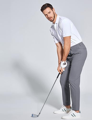 Miniatura 5 de ZUTY Pantalones de golf para hombre de 29 a 31 pulgadas, ligeros, rectos, elásticos, casuales, de secado rápido, transpirables, con 5 bolsillos