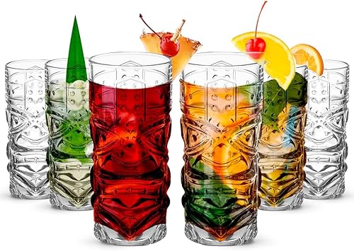 Vasos Tiki transparentes juego de 02  152fl oz  Perfecto para cócteles exóticos limonada té helado bebidas mixtas  Zombi exótico ron Mai Tai piña