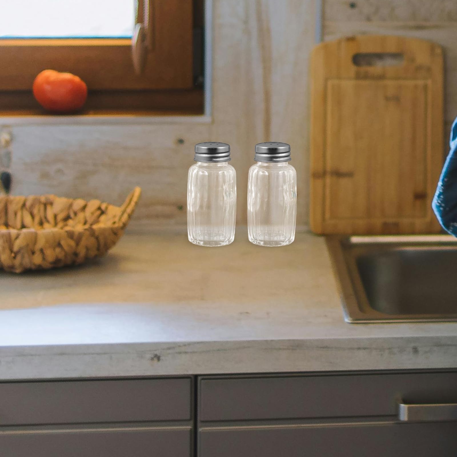 Generisch 10 Stück Salz und Pfefferstreuer aus Glas mit Deckel Wiederverwendbare Gewürzflaschen für Grillen Camping und Küche