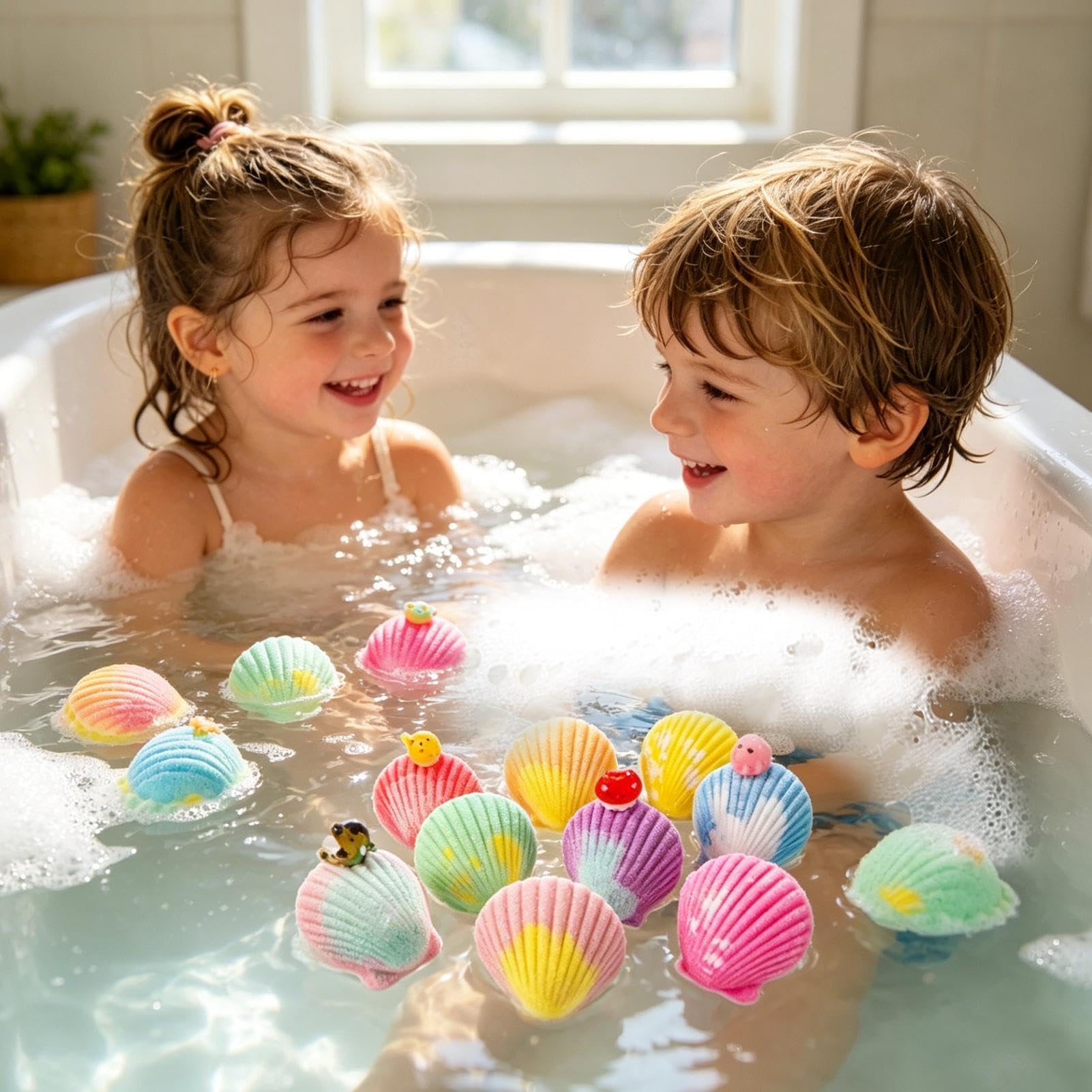 Bath Ball Set - 9 Piece Scented Bubble s with Surprise Toy Inside for Kids | Natural Salt Baths Fizz Balls for Relaxing Baths Time Fun Home Bathroom Daycare Birthday Use