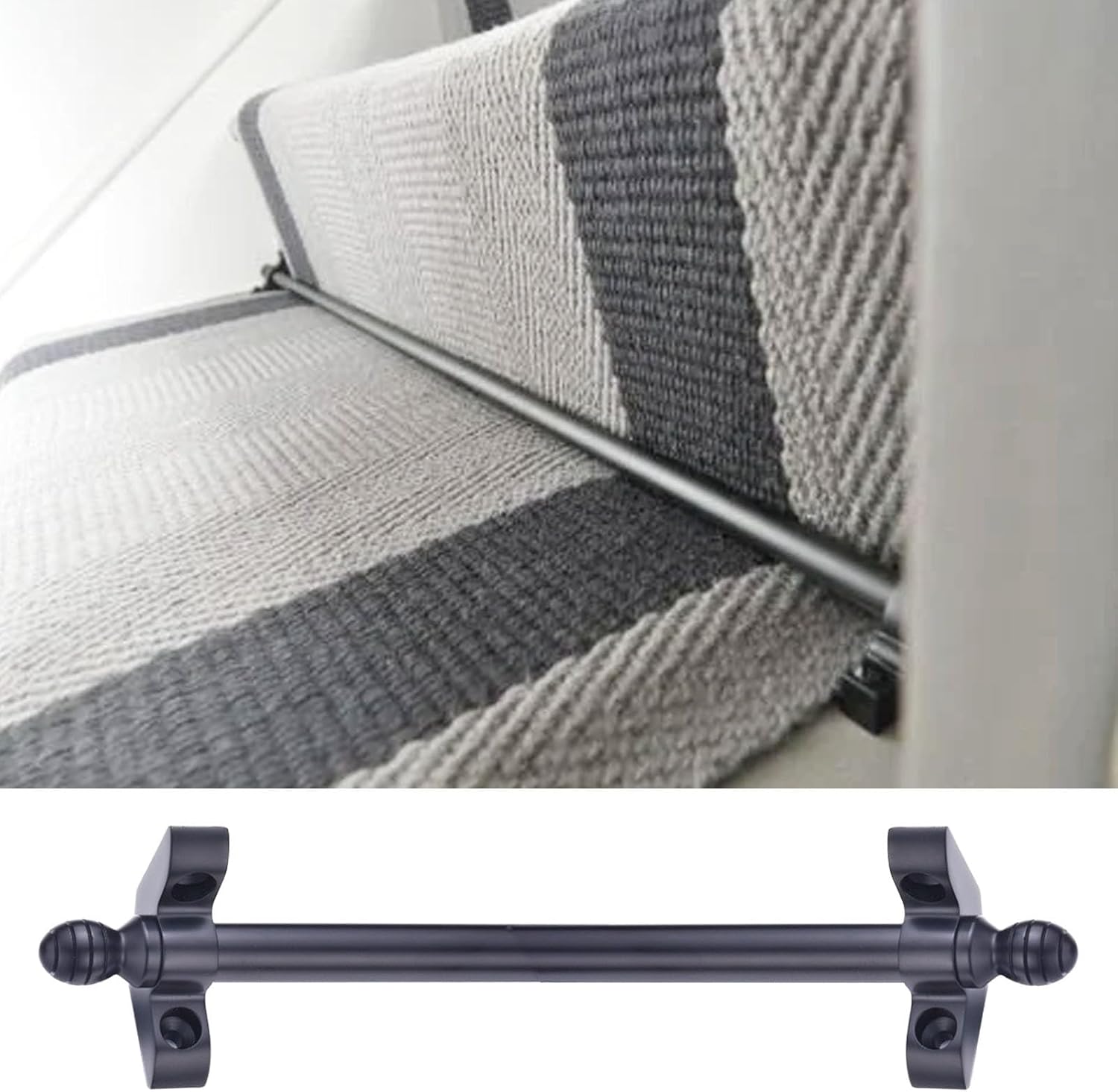 Stair Carpet Holder Rods - 12pcs 127cm (50in), Electroplated Finish, Secure Installation, Modern Style Runner Rods for Staircase Carpeting, Durable & Stylish Solution
