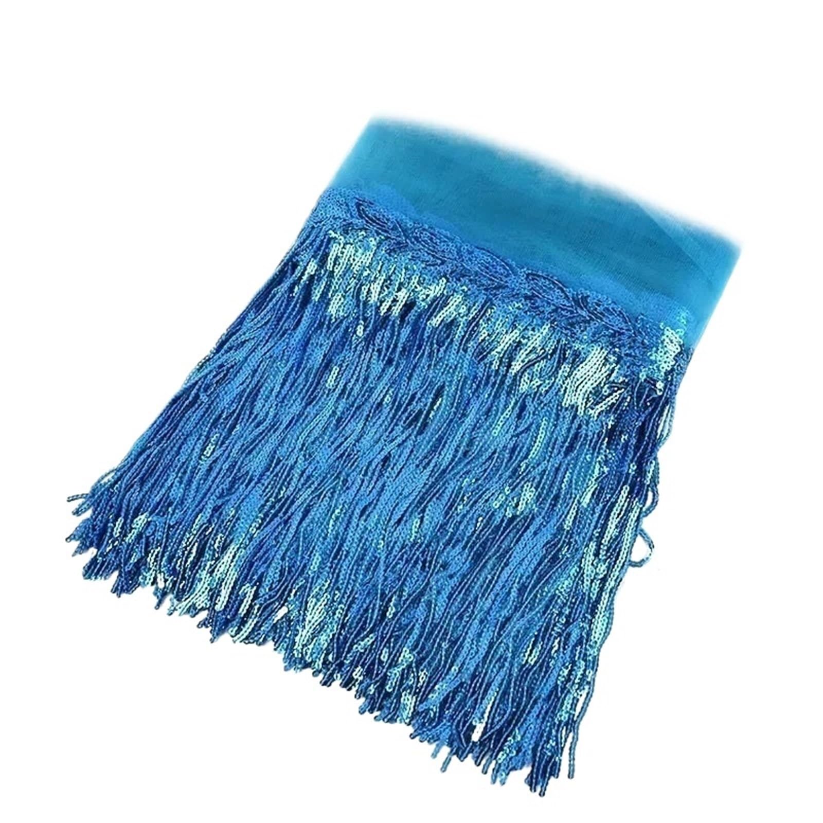 Tassel Fringe Trim 18cm Sequin Fringe Trim Tassel Glitter Lace Fringes For Dance Clothes Dresses Decorative DIY Sewing Accessories(Color19,1Yard)