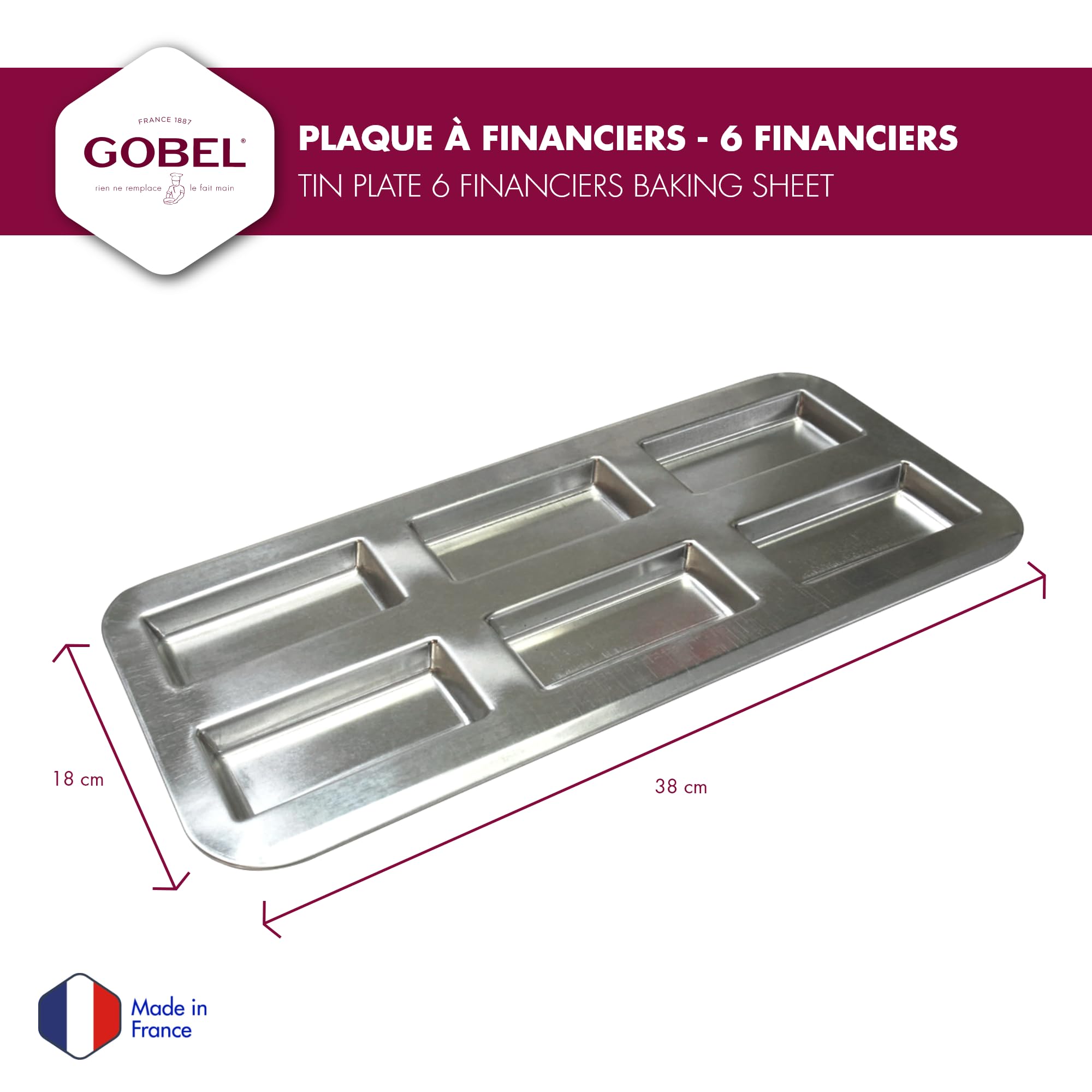 Image secondaire de Plaque à Financiers en Fer Blanc - Démoulage Rapide et Conductivité Thermique