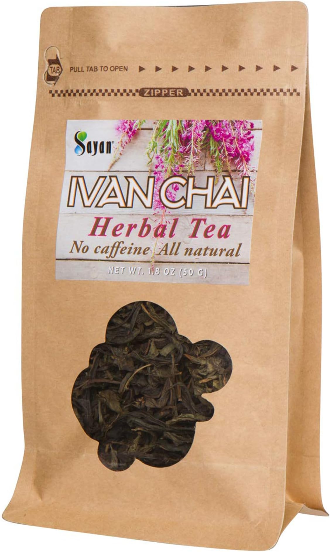 Ivan Chai Loose Herbal Tea 1.08oz / 50g — Blooming Sally — Caffeine-Free Energy Boost — Organic, Non-GMO, Vegan — Brews 50 Cups (High Fermented)
