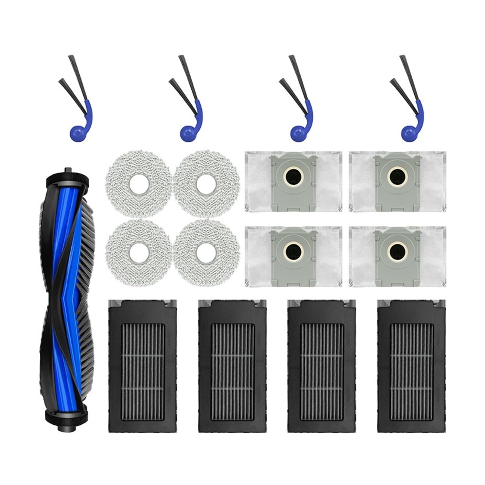 Compatible con ECOVACS T50S Robot Aspirador Pieza de Repuesto Bolsa for Polvo Cepillo Lateral Principal Filtro Mopa Accesorios de Repuesto(Set 2)