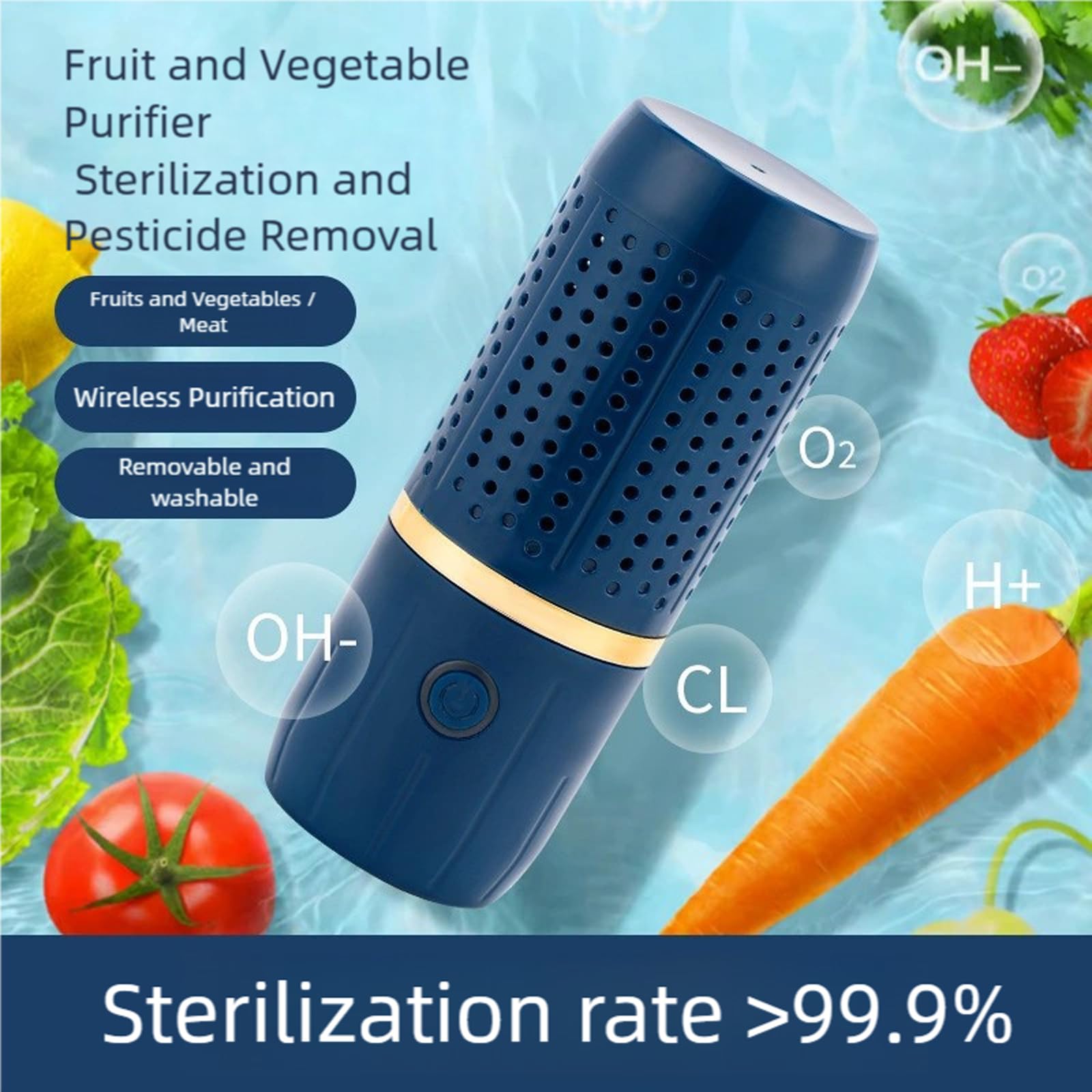 XAGMODSHN Máquina De Limpieza Frutas Y Vegetales Dispositivo Limpieza Verduras Multifuncionales para Frutas Cleaner Verduras Inalámbricas Vegetarianas