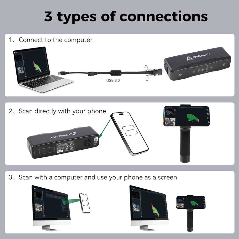 Amazon | Creality Otter Liteワイヤレス3Dスキャナー、ハンドヘルド高