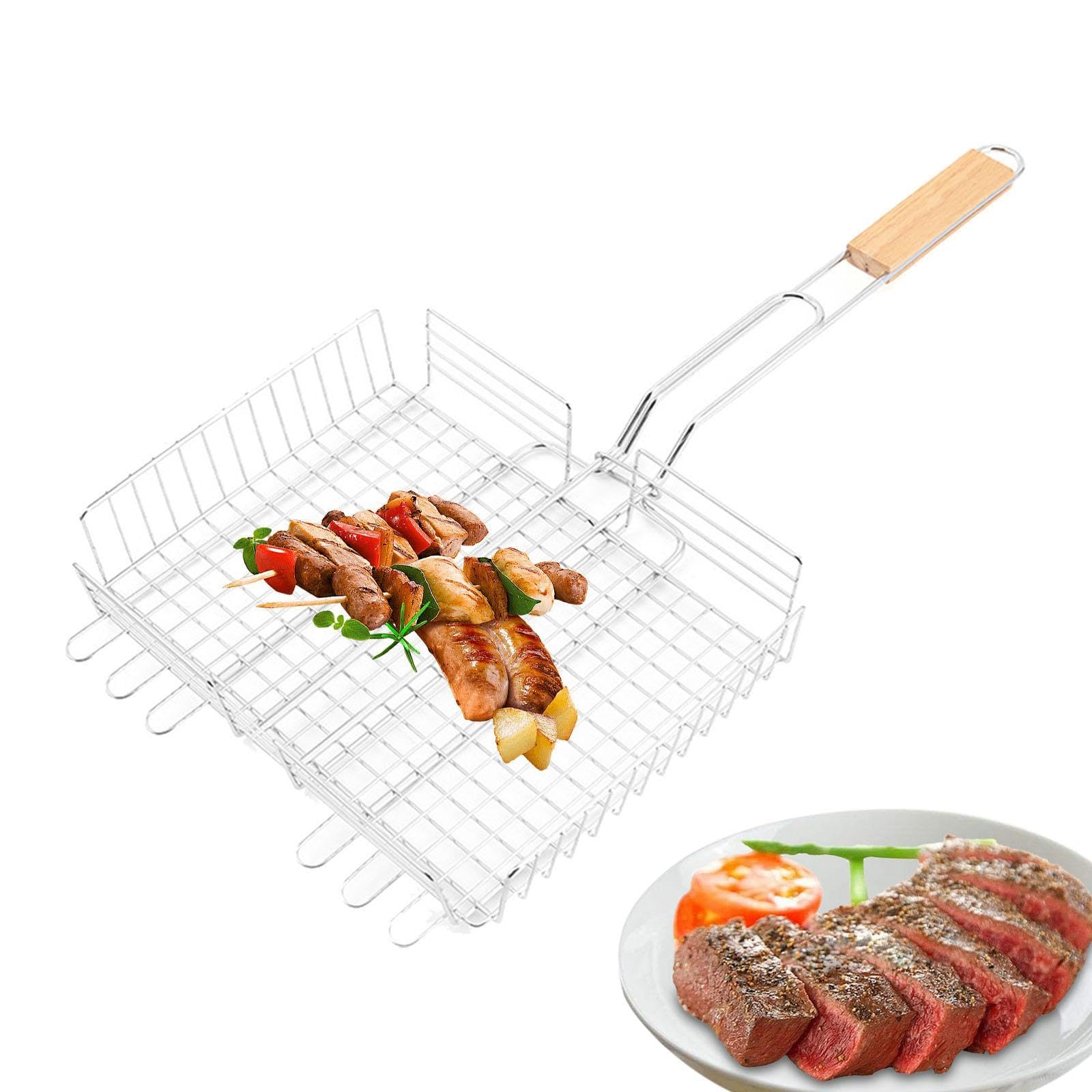 Cesta para Parrilla, Barbacoa, Pescado, Cesta para Asar, Rejilla para Parrilla, Clip para cocinar al Aire Libre, Picnic