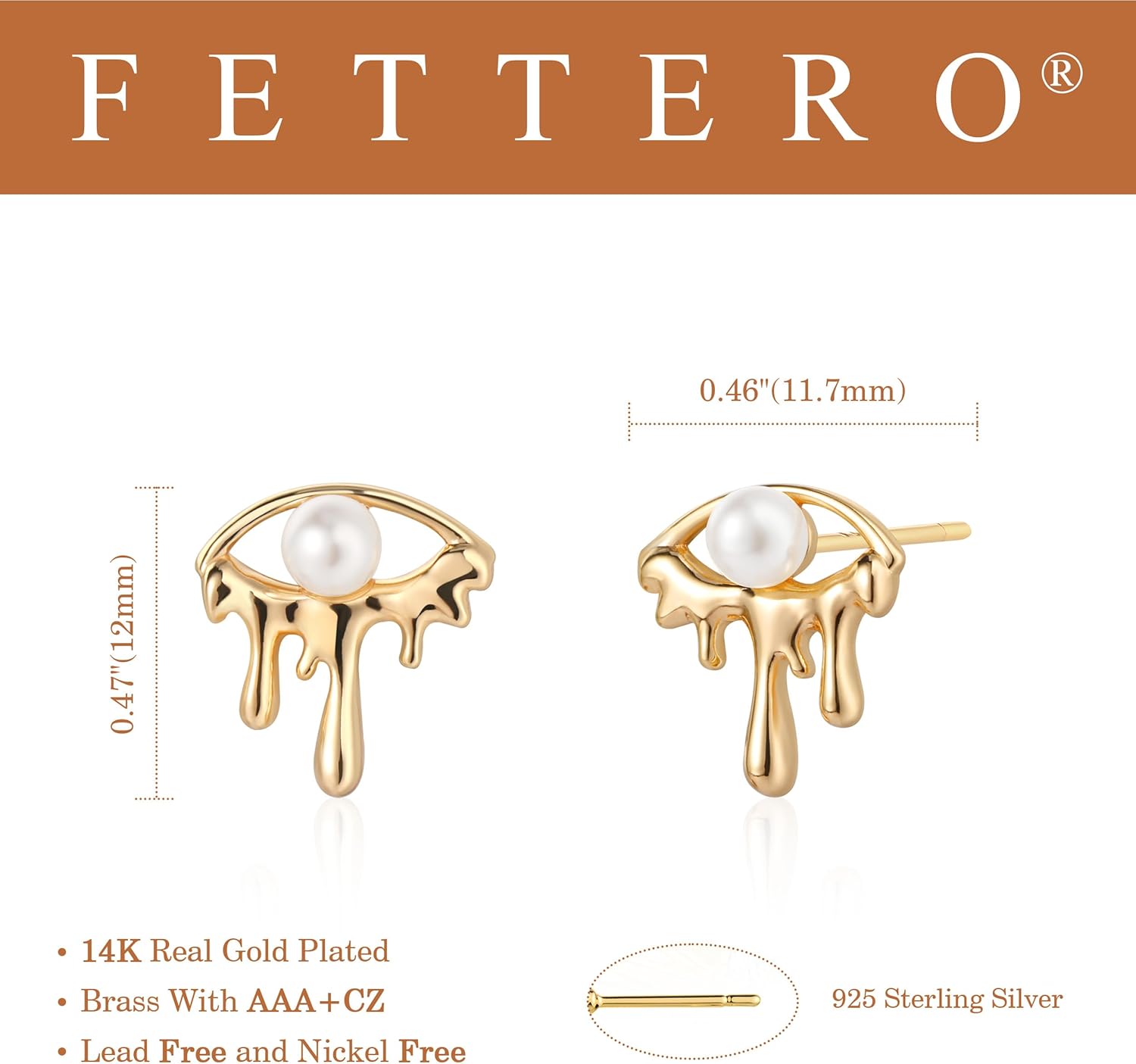 FETTERO Women Earrings Gold Eye Studs 14K Gold Plated Delicate Dainty Earrings Evil Eye Hypoallergenic Earrings Jewelry for Women Everyday Wear - Image 4