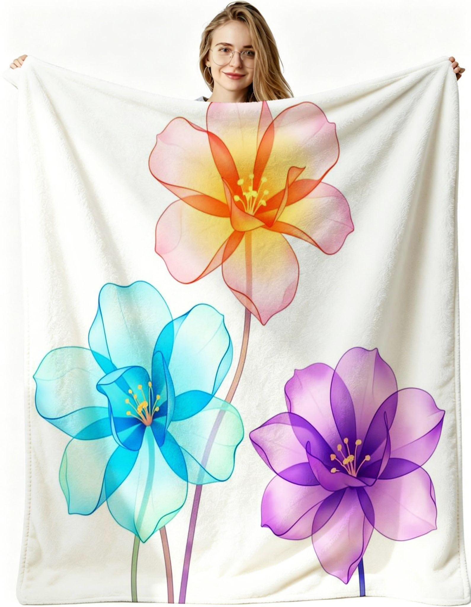 Manta Entretiempo Grande, Flores de Colores, 220x240 cm, AQ8381