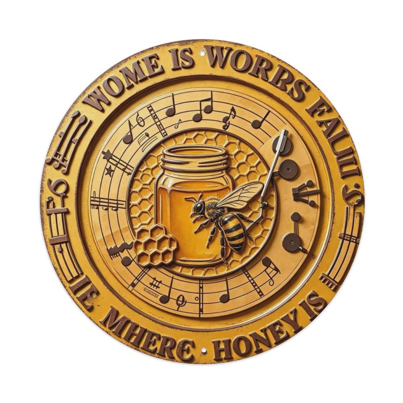 Home Is Where The Honey Is Metal Tin Sign Plaque