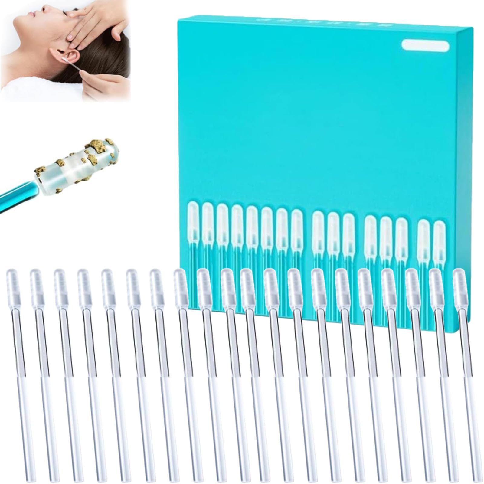 Sticky Ear Cleaners for Adults Earwax Removal Adhesive Swabs with Soft Head Dust Cover Reusable Portable Ear Pick