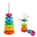 LBAIBB (1 PCS Spinning Stacking Toy,Spin Toy for Toddlers 1-3,Sensory Toys for Toddlers 1-3,Rainbow Spin Tower,Autism Spin Stack Toys,Suitable for Gifts for Boys and Girl