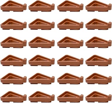 24pcs Plant Pot Feet, Invisible Flower Pot Risers, Pot Lifters Support, Triangle Feet Lifter, Terra Cotta Pot Toes for Indoor Outdoor Planters & Gardening Plant Container Brick-red