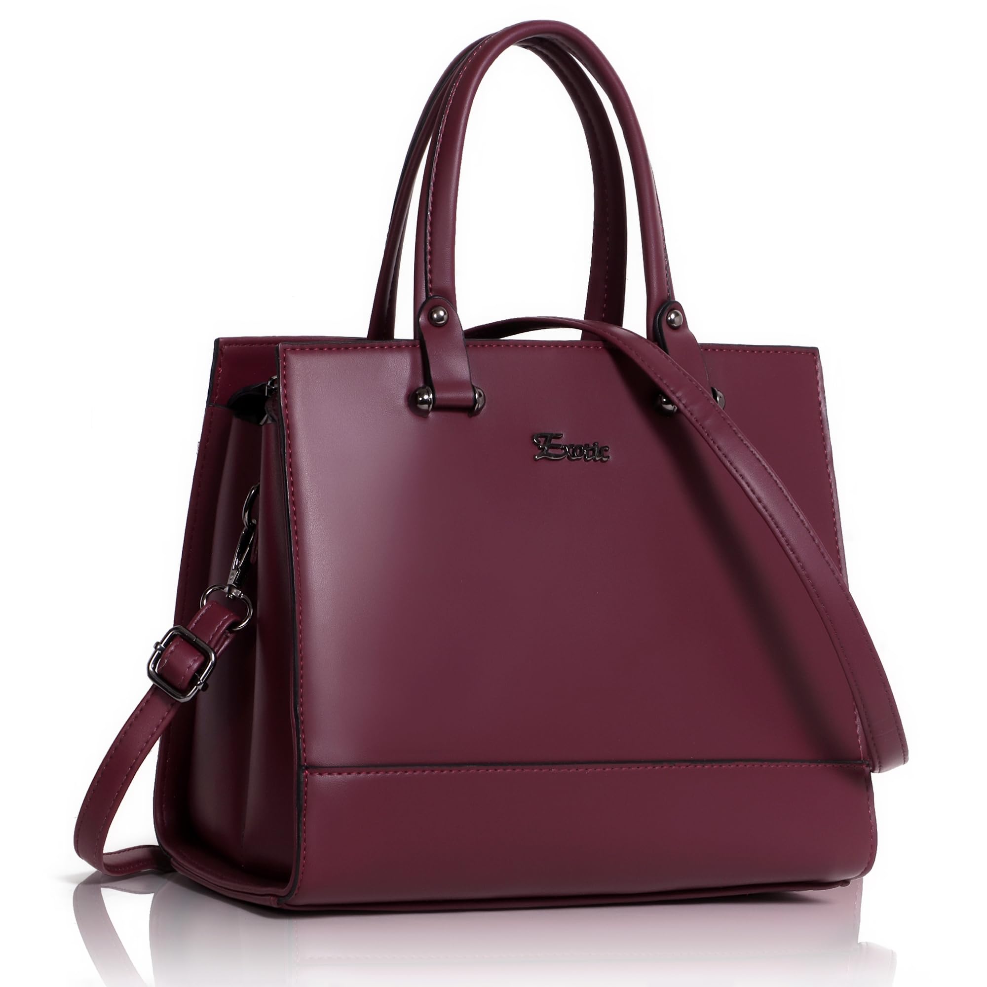 EXOTICWomen Feminina Solid Top Handle Tote Hand Bag