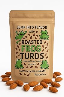 Kepperton Roasted Frog Turds Hilarious Gag Gift Snack, Gourmet Roasted Almonds for White Elephant, Birthdays & Pranks Outrageously Funny Novelty Treat