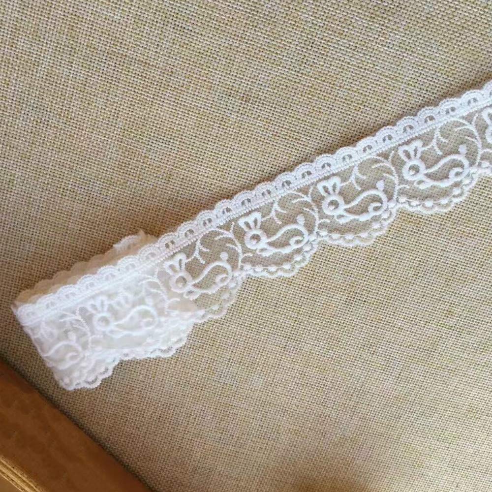 Sourcemall Lace Trim Ribbon, Delicate Rabbit-Like Ribbon for Wedding/Bridal Decoration, DIY Craft Sewing, Home Decoration, 15 Yards