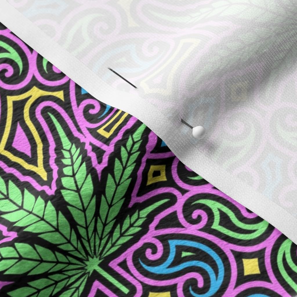 Spoonflower Fabric - Sweet Leaf Color Medium Marijuana Hemp Bright Colors Cannabis 420 Printed on Minky Fabric by The Yard - Sewing Baby Blankets Quilt Backing Plush
