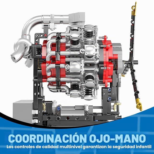 Foto 3 de 6 de Mould King 10211 - Kit de construcción de motor de aviación, bloques de construcción, bloques de sujeción…