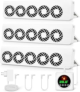 Heizkörper Ventilator 2.0 mit Regler mit intelligenten Thermostaten, Heizkörperlüfter mit 15 Lüfter, Geeignet für Heizkörper wie TYP21, TYP22, TYP32