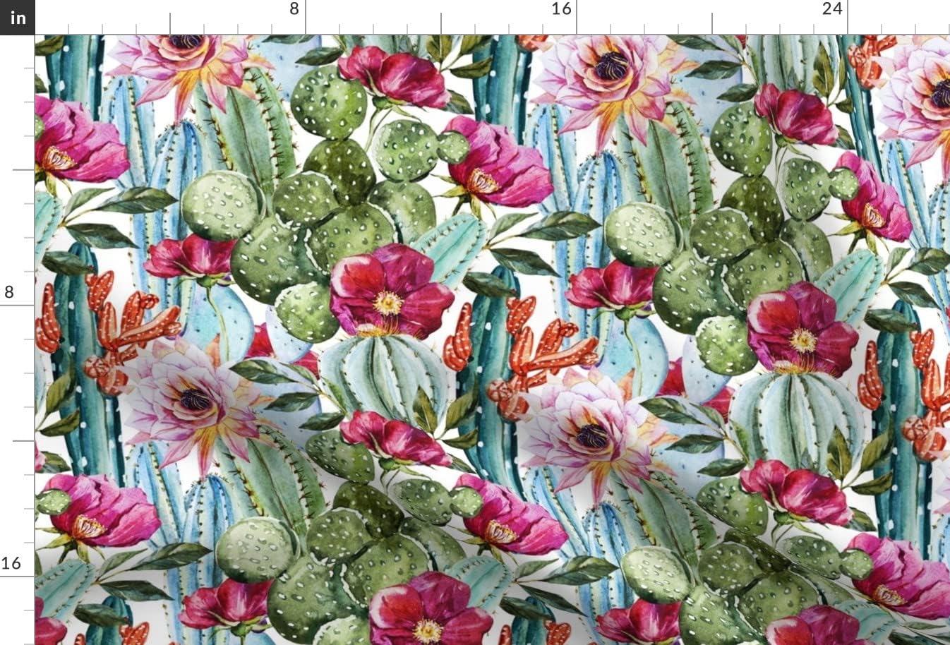 Spoonflower Fabric - Watercolor Succulents Cactus Desert Printed on Minky Fabric by The Yard - Sewing Baby Blankets Quilt Backing Plush