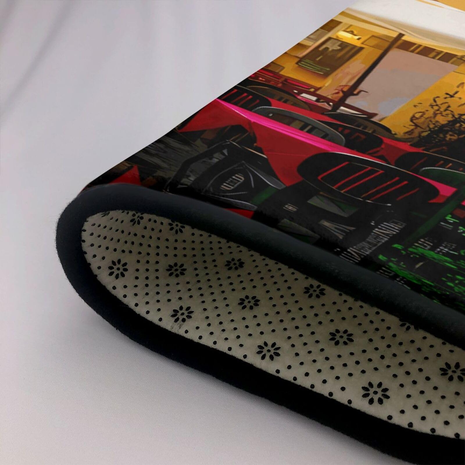 Italian Old Street Prints - Tappetino antiscivolo in peluche, 203,2 x 147,3 cm, comodo per la tua oasi di casa