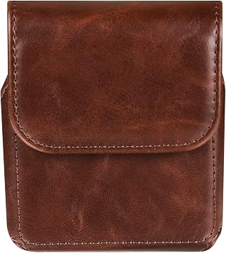 Cell Phone Waist Belt Bag for Men Compatible with Samsung Galaxy Z Flip 7/6/5/4/3/2/5G/SM-F7070/F7000/F7110, Leather Belt Clip Mobile Phone Holster phone Carrying Case with Belt Loop Waist Holder