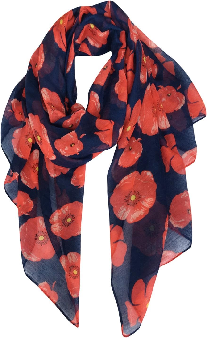 Women’s Lightweight Fashion Scarf – Soft Winter Wrap for Ladies, Long Shawl Scarf for Gifting, Bird & Floral Print Designs